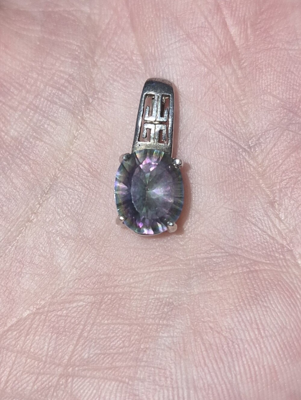 Stearling Silver Mystic Topaz Pendant